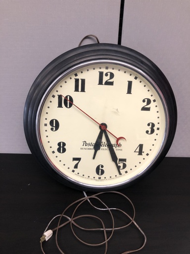 [SX15] Vintage 20in 1930's POSTAL TELEGRAPH Synchronous Electric Time Wall Clock
