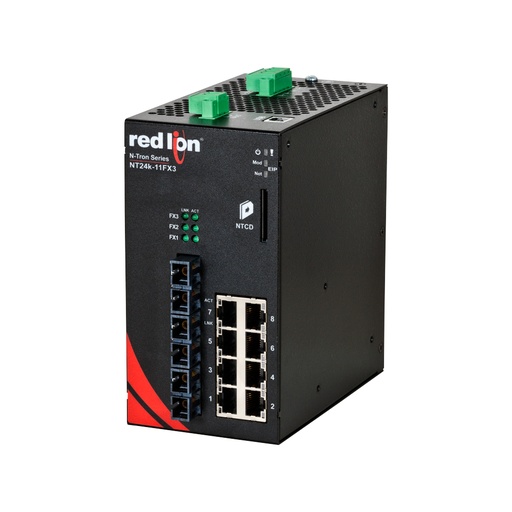 [NT24k-11FX3-SC] NT24k Series, N-Tron NT24k®-11FX3 Managed Gigabit Ethernet Switch, SC 2km