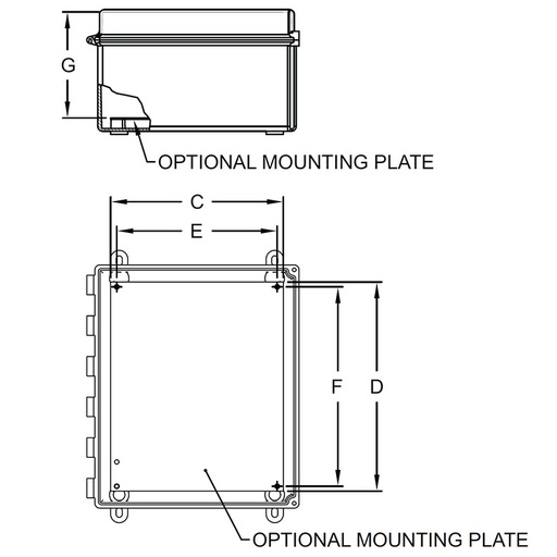 [PNENC012] PNENC012 - Mounting Plate for ENC00012 Graphite® Enclosure