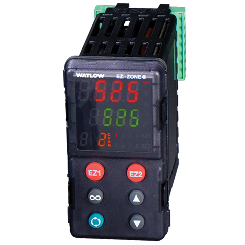 [2311-7848] EZ- ZONE PM Plus, 1/8 DIN Vertical, Primary Function C = PID Controller with Universal Input Power Supply 1 = 100 to 240VAC Output 1 and 2 FJ - Out1 = Universal Process : Out2 = Mech Relay 5A, SPST-NO Communications 3 = EtherNet/IP and Modbus TCP Auxiliary Control Functions R = Auxilliary 2nd Input (Universal Input) Output 3 and  4 EJ - Out3 = Mech Relay 5A, SPDT : Out4 = Mech Relay 5A, SPST-NO Model Selection P = PM PLUS standard (isolated input 1, input 2 is always isolated) Custom Options WP = Logo Face Plate Model Number PM8C1FJ-3REJPWP