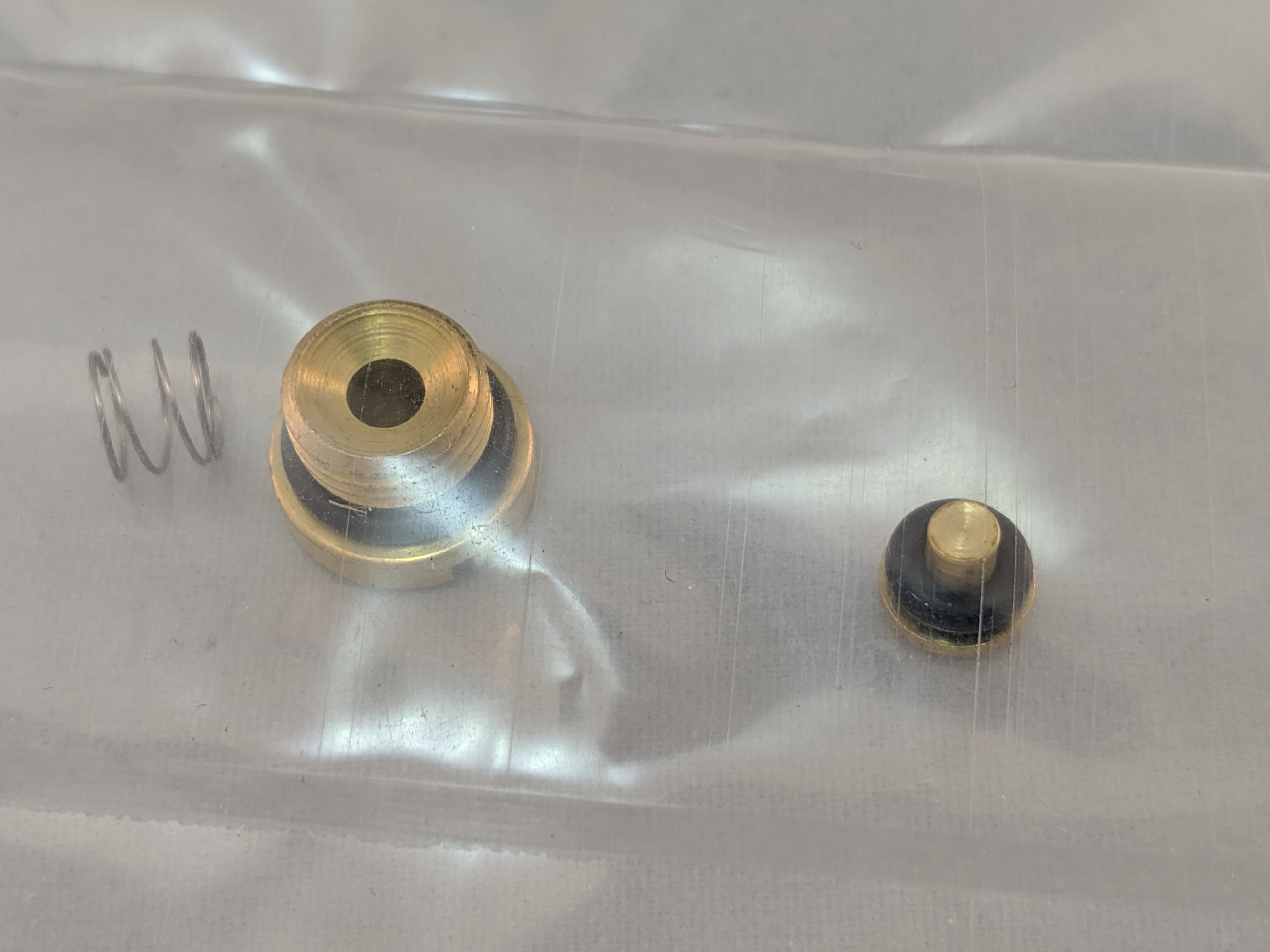 HP, XH INLET CHECK VALVE, SPRING, AND PLUG, BRASS