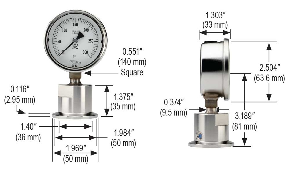 Manómetro Presión 0-10Kg/m2 Diámetro 53 1/4 Radial - GroupSumi