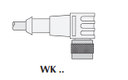 Turck Cable WK 4.43T-2-P7X2, Eurofast LED Version, 4 pin Female, Right Angle-PNP, 10-30VDC