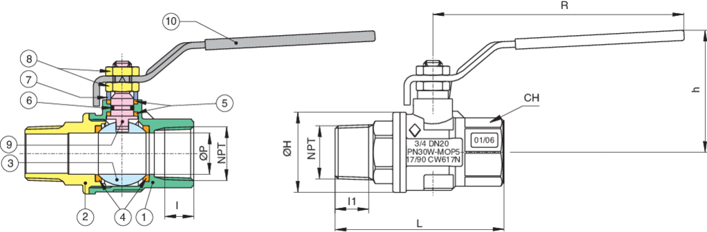 171M Euro-Sfer Series Commercial Full Port Brass Ball Valve