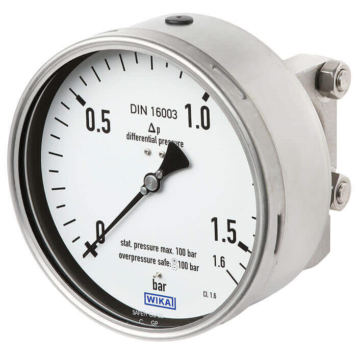 732.14 Series All-Metal Media Chamber Pressure Gauge, SS Wetted Parts