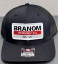 Black Trucker Hat, Branom Logo Patch