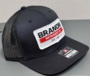 Black Trucker Hat, Branom Logo Patch