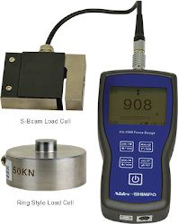 FG-7000L-R-200, Digital Force Gauge with Remote Ring Type Load Cell 44,000 lb (200 kN), Data Output