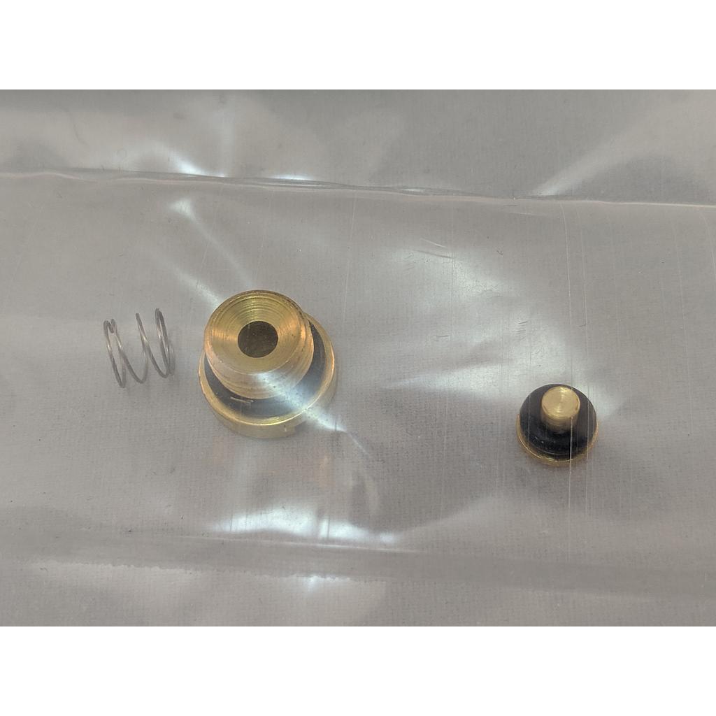 Replacement Parts for Hand Pumps, Calibration Manifolds, Nitrogen Sources and Volume Contollers: Brass Inlet Check Valve, Spring, and Plug