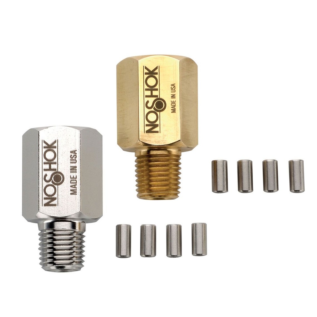 Piston Type Pressure Snubber, 1/4 NPT, Brass, Pressure Rating 6,000 PSI