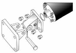 Diaphragm Air Cylinder Mounting Kit, Size 4, Clevis Bracket Mount