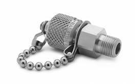 1/8" male NPT x male Quick-test, with check-valve, with cap and chain, S.S.