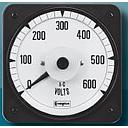 CROMPTON SWITCHBOARD METER, 4.5" AC VOLTMETER -RMS COMPENSATED, R = 0-150VAC, S = 0-600 VAC, 50/60HZ