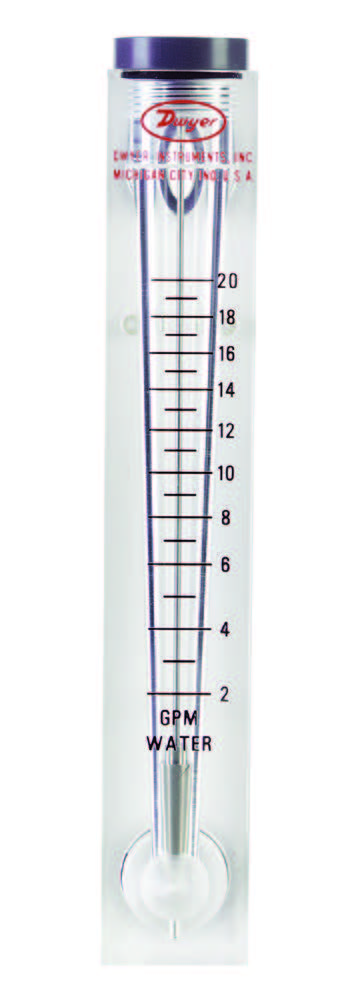 Visi-Float Acrylic Flowmeter, 5" Scale, 1"FNPT Back Connection, 2-20GPM Range