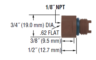 FS-4 SERIES FLOW SWITCH ADAPTER, Converts 9/16 - 18 UNF threaded ports to 1/8" NPT (Female)