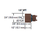 FS-4 SERIES FLOW SWITCH ADAPTER, Converts 9/16 - 18 UNF threaded ports to 1/8" NPT (Female)