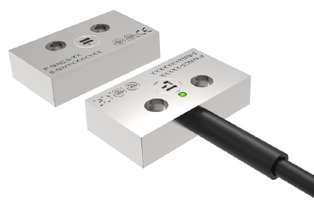 amGard NCS - Coded Non Contact Switch, Actuator and sensor with M12 8 pin male connector on 150mm lead