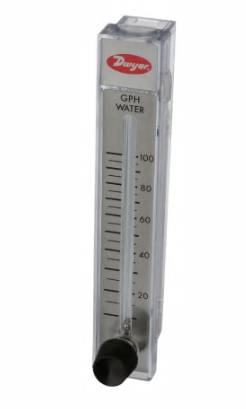 Flowmeter, 10-100 GPH Water, 5" Scale, +/-3% Accuracy, SS, Type RMB, RM Series