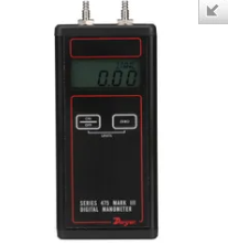 Handheld digital manometer, range 0-10 PSIG (.6895 bar), max. pressure 30 psig