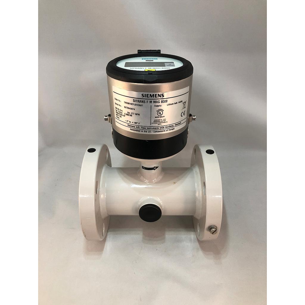 MAG8000 BATTERY POWERED MAGNETIC FLOWMETER 2" CS FLANGES, INTERNAL BATT SIEMENS, DEMO UNIT, LIGHTLY USED