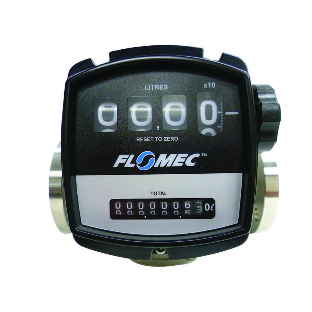 FLOMEC OVAL GEAR FLOW METER, 3" NPT, ALUM. BODY, GPM TOTALIZER