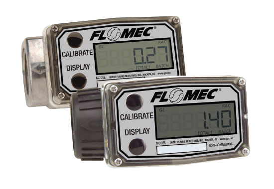 FLOMEC A1 Series Commercial Grade Flowmeter, Q9 2 Button Computer w/Display, Meter Mounted, GPM Calibration, Aluminum Low Flow FNPT