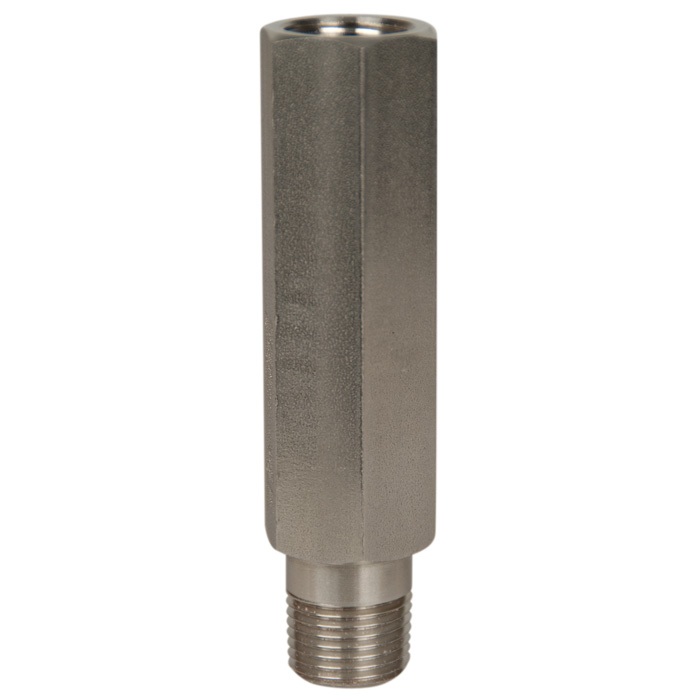 910.24 Series 
Mini-Siphon, Stainless Steel, 1/4" NPTM to 1/4" NPTF, 6092 psi, 0.1575" Orifice