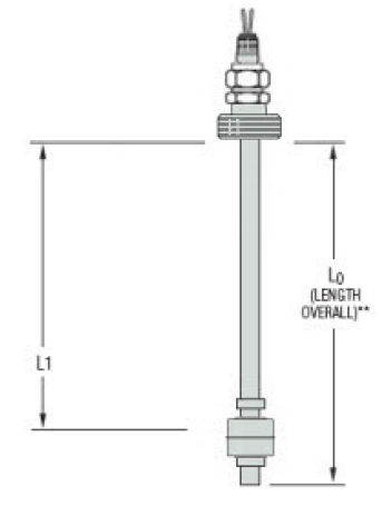 LS-800-3A-SS-SS-SPDT-020-GR3-1, L0 = 57", L1=55" NO, Float Type 138935