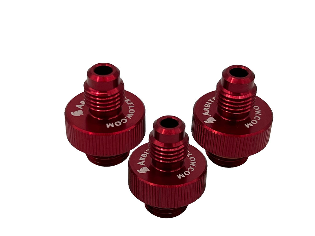 Set of 3 quick disconnect testing fittings in hard anodized aluminum 1/4" size