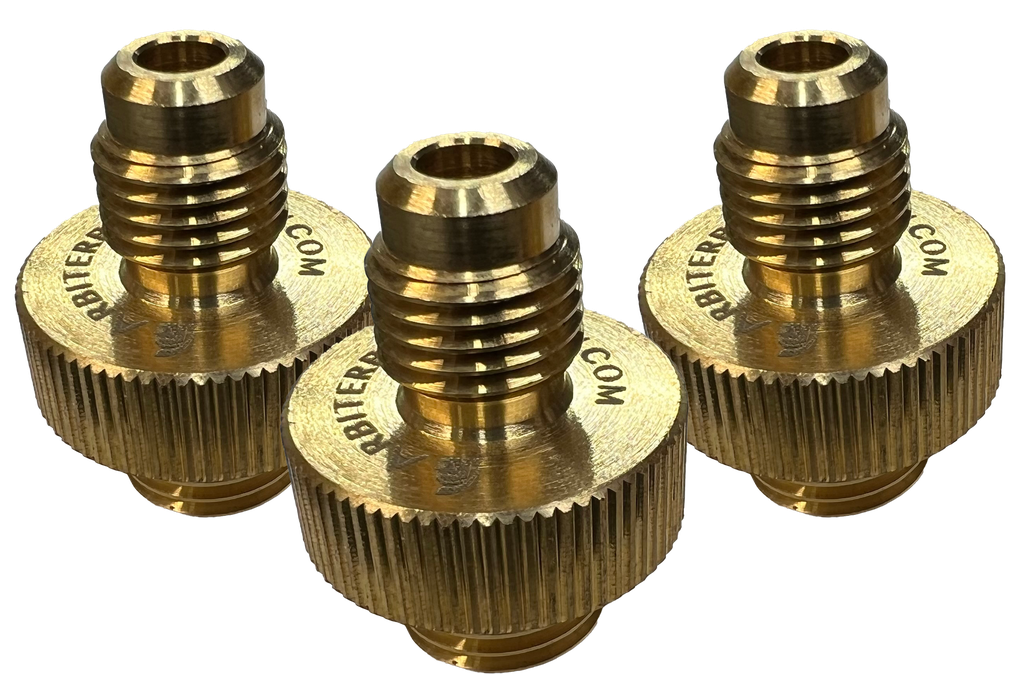 Set of 3 quick disconnect testing fittings in brass 1/4" size