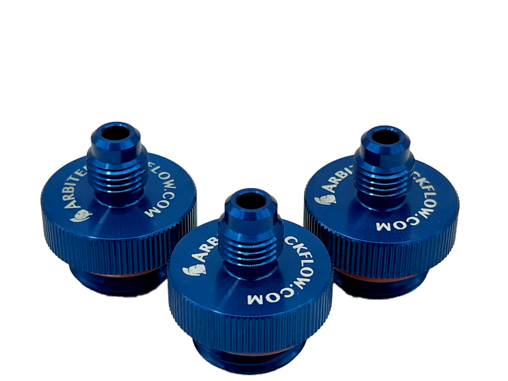 Set of 3 quick disconnect testing fittings in hard anodized aluminum 1/2" size