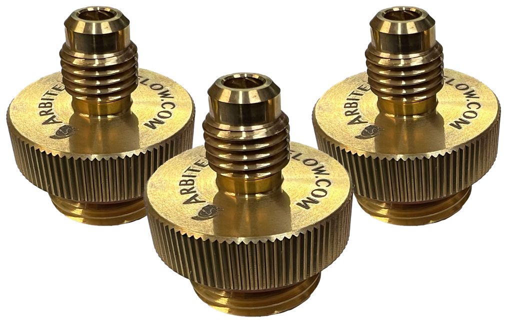 Set of 3 quick disconnect testing fittings in brass 1/2" size