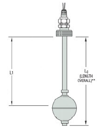 LS-800-3-SS-SS-SPST-100-GR1-1, L1: 12" NO, L0: 14.000"