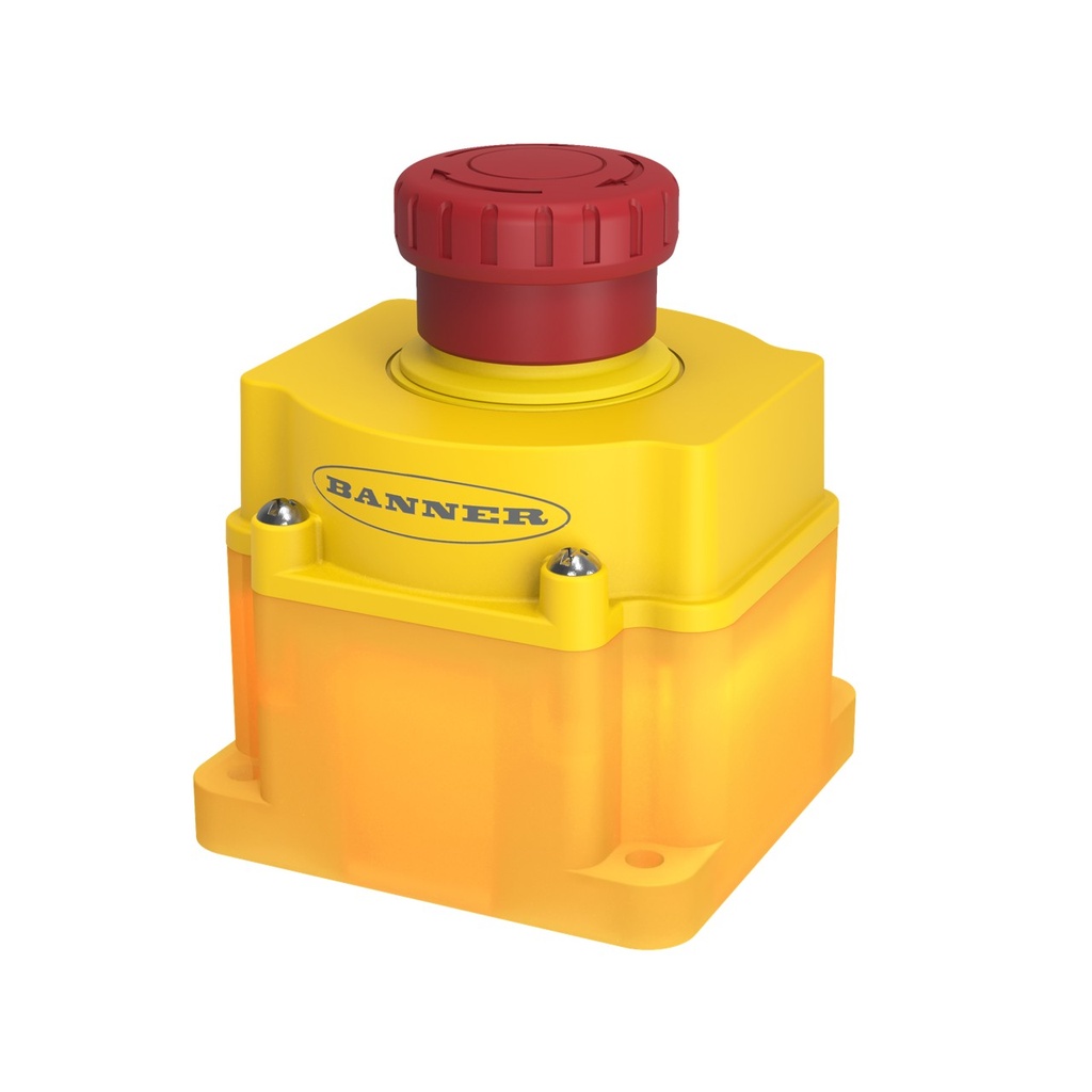 Emergency Stop With Isd: Flush Mount 40 Mm Push Button, SSA-EB1PLYR-0DED1Q8