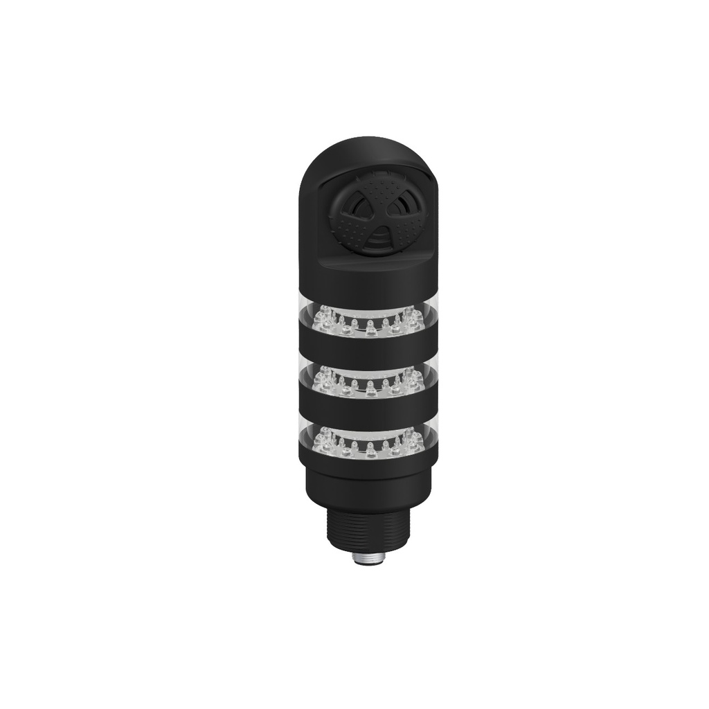 Tl50 Pro Tower Light With Sealed Loud Audible, Beacon Black Housing: 3 Lighted Segments, TL50PBL3ALSQ