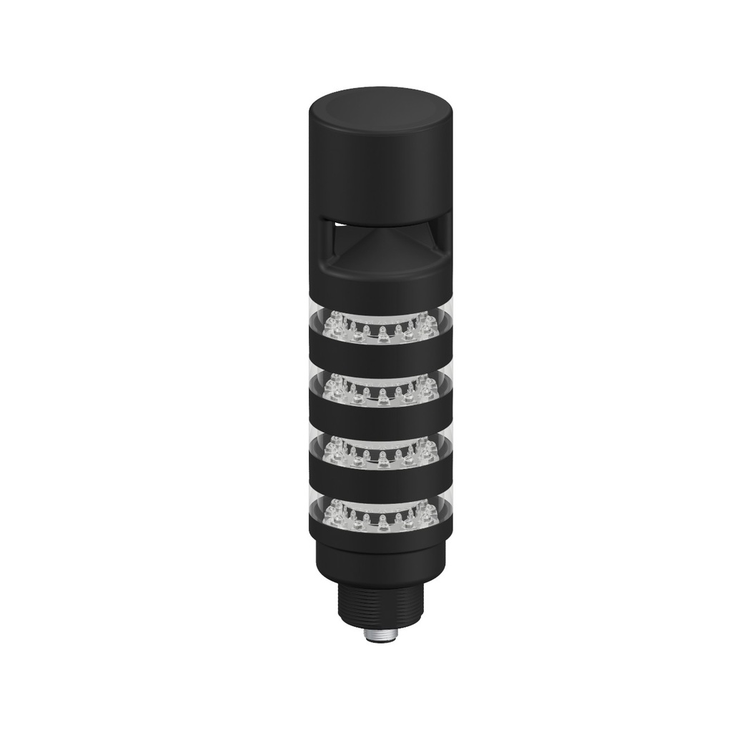 Tl50 Pro Tower Beacon Light With Io-Link, Sealed Omnidirectional Audible Indicator W/ Intensity Adjust, Black Housing: 4 Lighted Segments, TL50BL4AOSIKQ