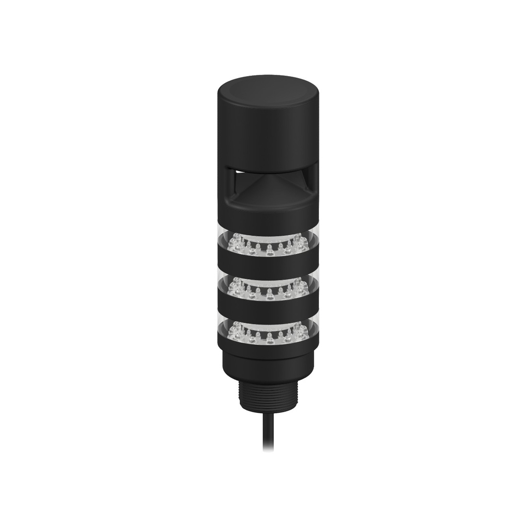 Tl50 Pro Tower Light With Sealed Omni-Directional Audible, Beacon Black Housing: 3 Lighted Segments, TL50PBL3AOS