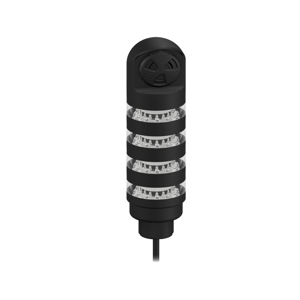 Tl50 Pro Tower Light With Sealed Loud Audible, Beacon, Black Housing: 4 Lighted Segments, TL50PBL4ALSQ