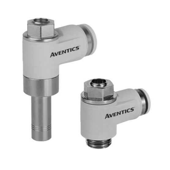 AVENTICS CC04 Series Check-Choke Valve, Ø 4 Pin Bushing → Ø 4 Push-In Fitting, Polyamide