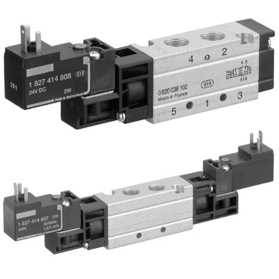 AVENTICS WV02 Series Directional Valve, 230 VAC/VDC, G 1/8 Pipe, Man. Override w/o Detent, 5/2