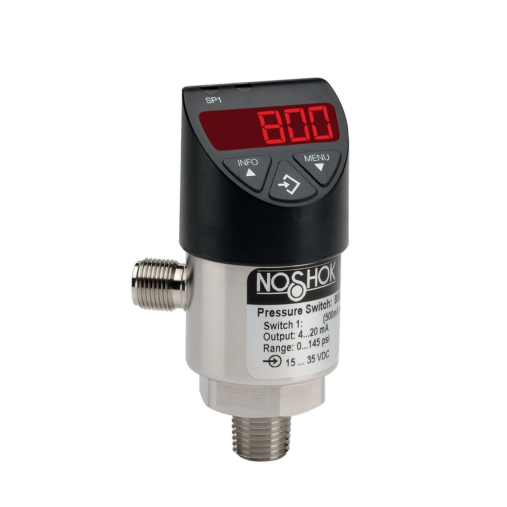 800 Series Electronic Indicating Pressure Transmitter/Switch, 0 psig to 100 psig