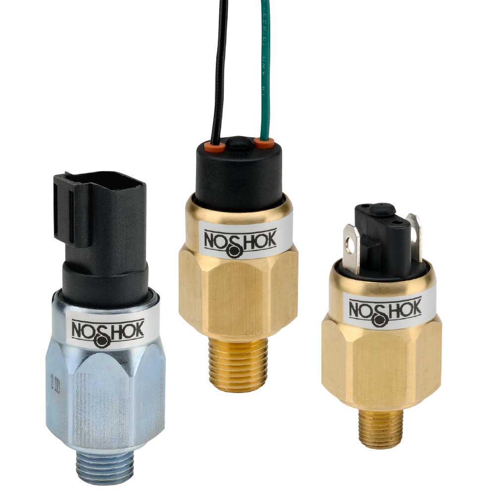 100 Series Mechanical Compact Low Pressure Switch, 15 to 100 psig, 1/8" NPT-Male, SPST, N.C., Deutsch 2-Pin Female Socket (DT06-2S)