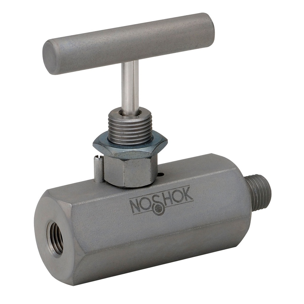 400 Series Standard, Hard Seat Needle Valve, 1/4" NPT, Female x Female, Angle, Steel, 0.187" Orifice