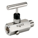 600 Series Block & Bleed, Hard Seat Needle Valve, 1/4" NPT, Female x Female, 316 SS, 0.187" Orifice w/1-13/16" Mini T Handle