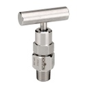 800/850 Series Bleed Needle Valve, 1/4" NPT, Male, Brass, 0.159" Bleed Port