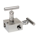 2604 Series 2-Valve Block & Bleed Manifold Valve, Hard Seat, 1/2" NPT Female x 1/2" NPT Female, Steel, 0.156" Orifice