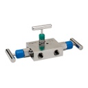 3510 Series 3-Valve Differential Pressure Manifold Valve, Soft Seat, 1/2" NPT Female x 1/2" NPT Female, Steel, 0.375" Orifice