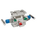 5530 Series 5-Valve Natural Gas Manifold Valve, Soft Seat, Flange x Flange, Steel, Angle, Flare Pattern, 0.375" Orifice 