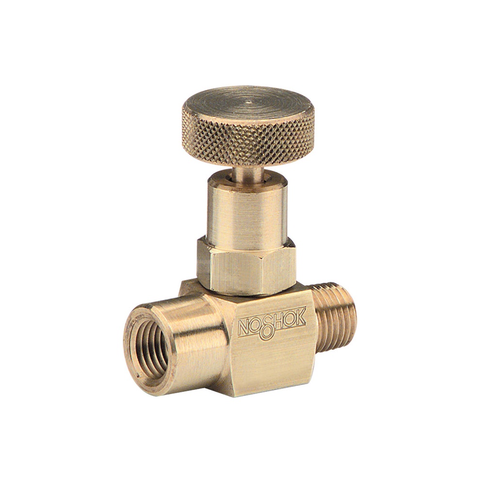 150 Series Mini Needle Valves w/Soft Tip, 1/8" NPT, Female x Female, Brass, 0.172" Orifice