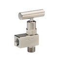 150 Series Mini Needle Valves w/Soft Tip, 1/8" NPT, Male x Female, Angle, Brass, 0.172" Orifice Soft Seat Mini Valve